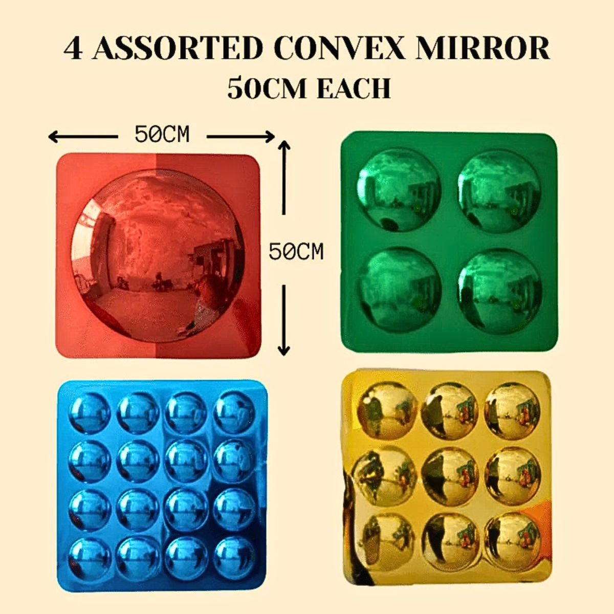 Colourful Discovery Convex Mirrors - Set of 4 - Image 2