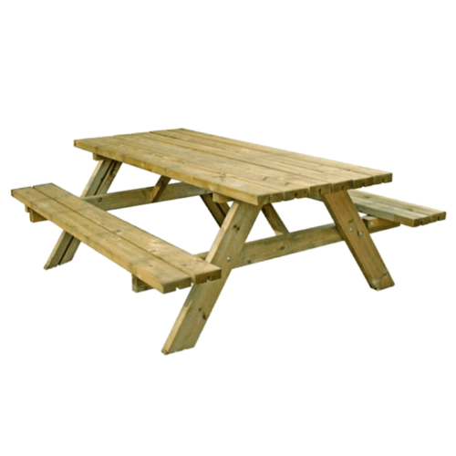 wooden picnic bench