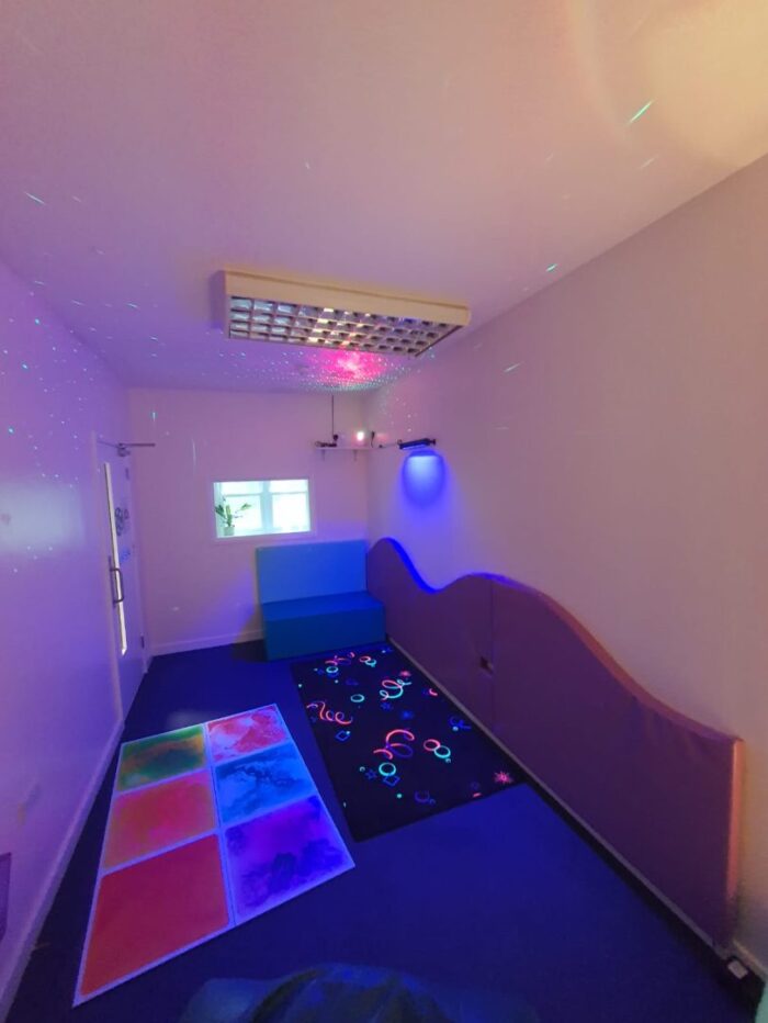 sensory room with floor mats