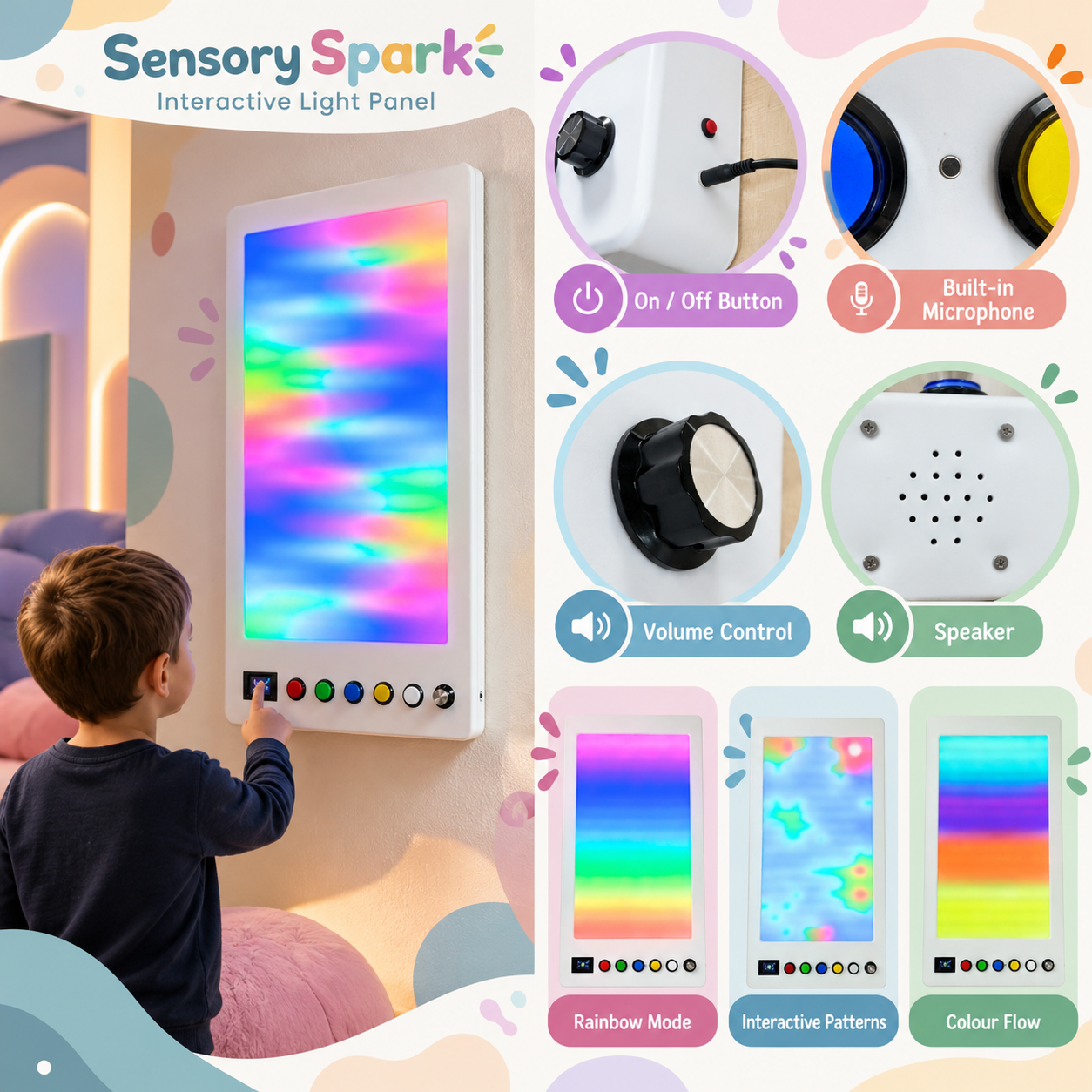 Sensory Spark Interactive Sound & Light Panel - Image 2