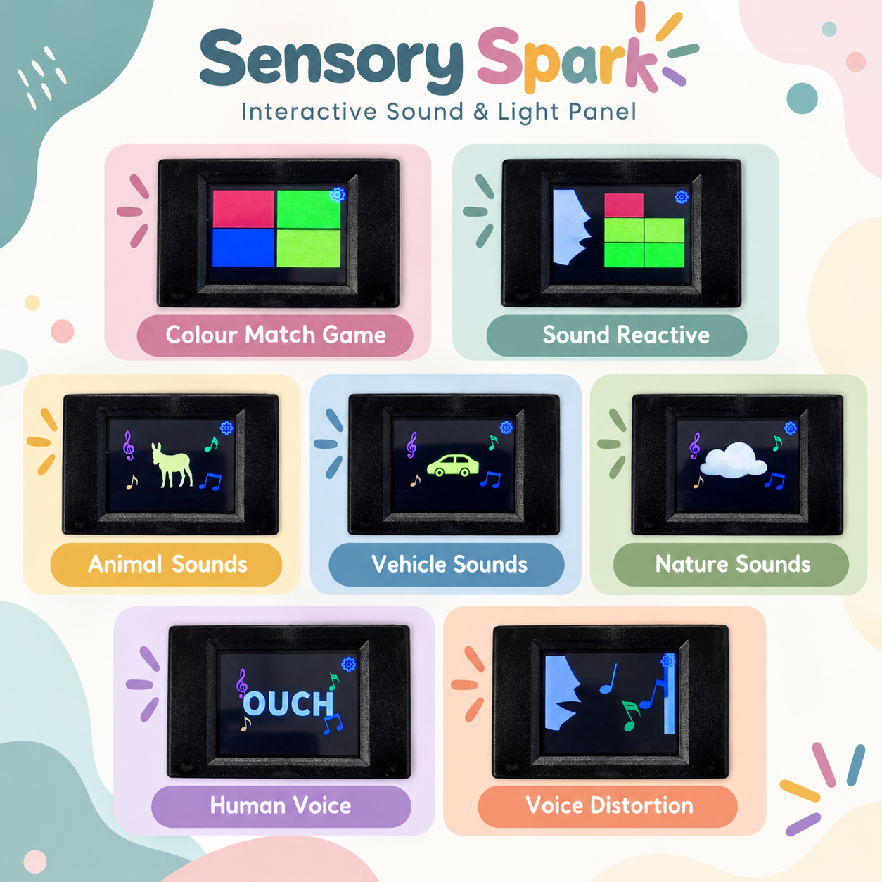 Sensory Spark Interactive Sound & Light Panel - Image 3